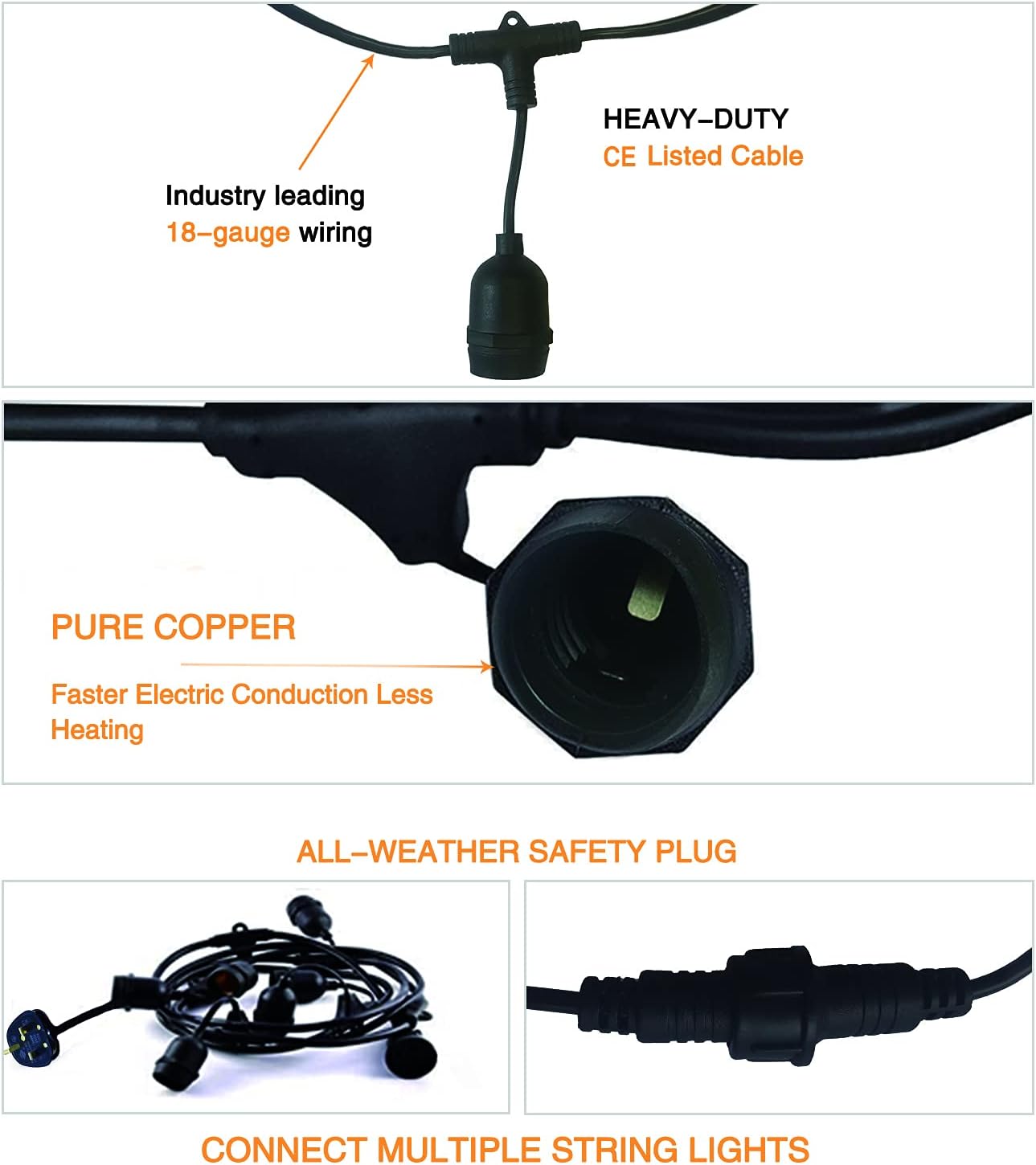 48FT LED Garden Festoon Lights