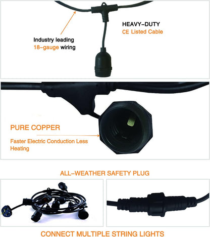 48FT LED Garden Festoon Lights