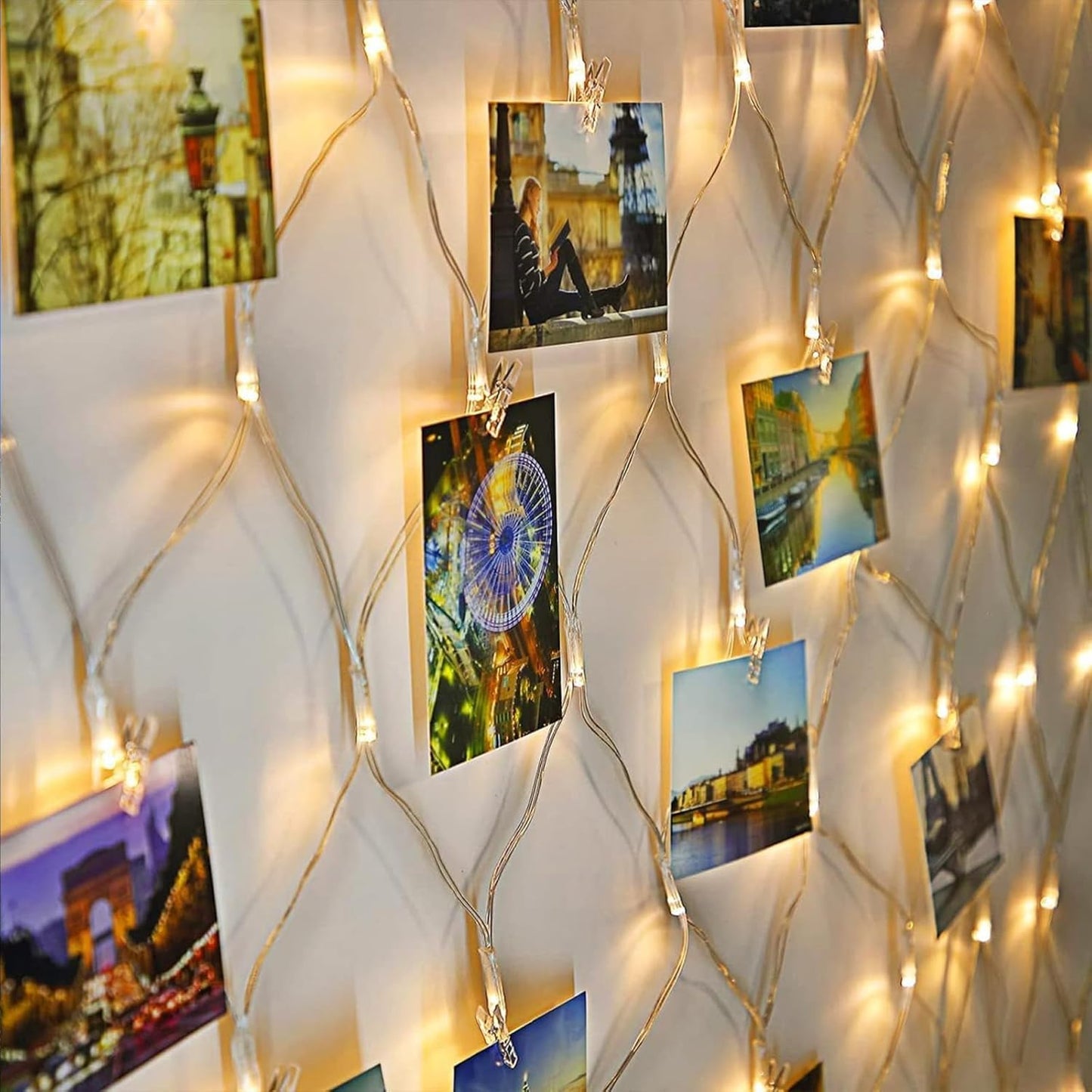 LED Net Fairy Lights – 270 Warm White. 8 Modes