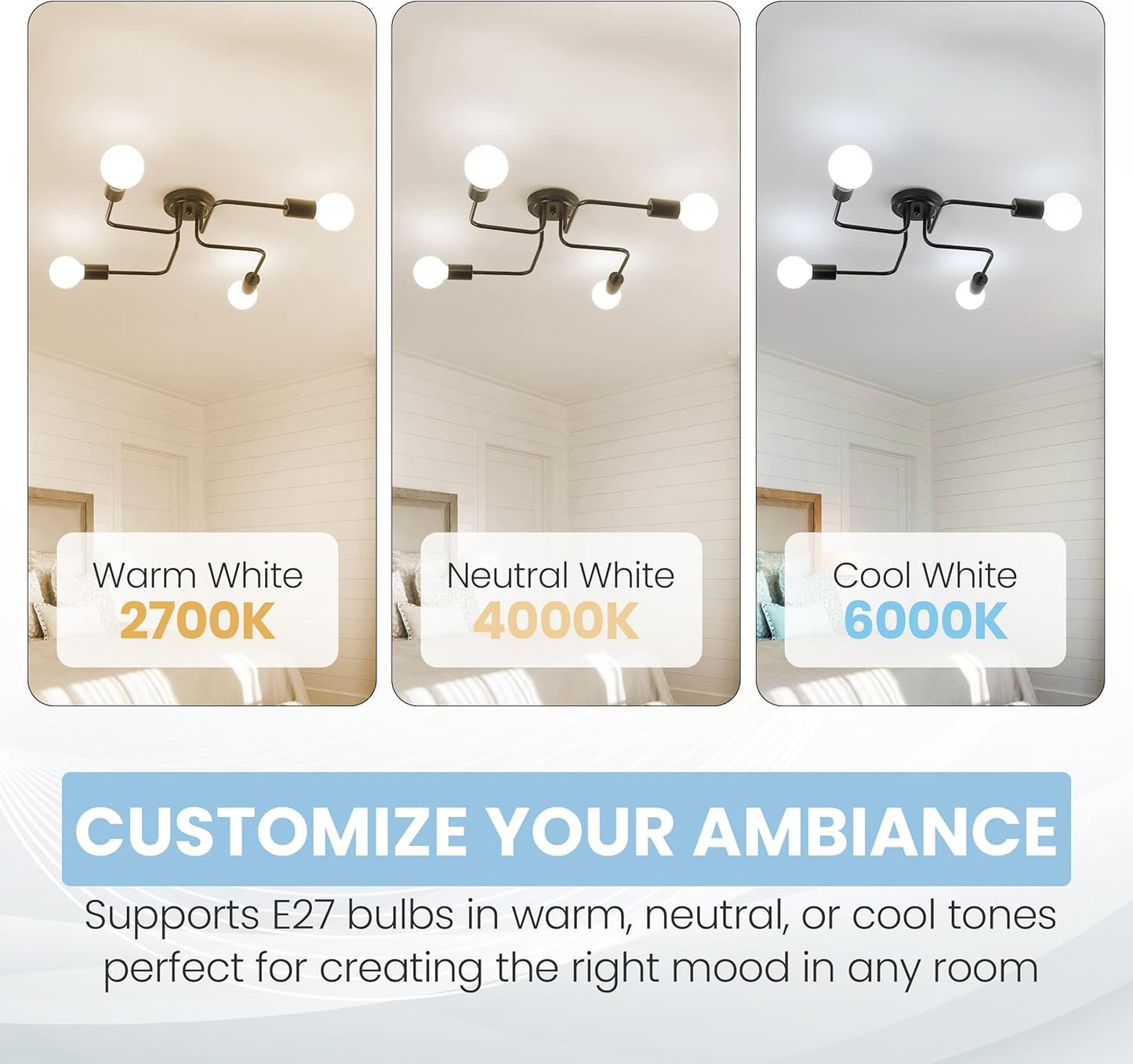 Sputnik Ceiling Light 8-Light Adjustable Modern Flush Mount