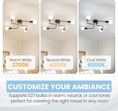 Sputnik Ceiling Light 8-Light Adjustable Modern Flush Mount