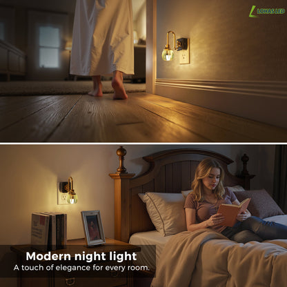 Plug-in Night Light Green Tulip Glass