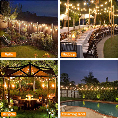 9M Solar Festoon Lights. 20 Bulbs. Remote Control