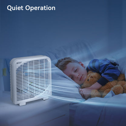 Portable Desktop 9 inch Box Fan with Strong Airflow