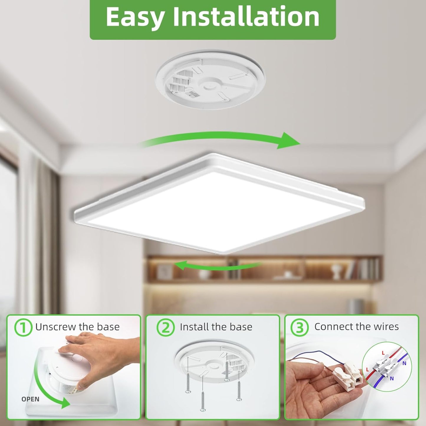 22CM LED Ceiling Light. 18W. 3 CCT Waterproof Flush Mount
