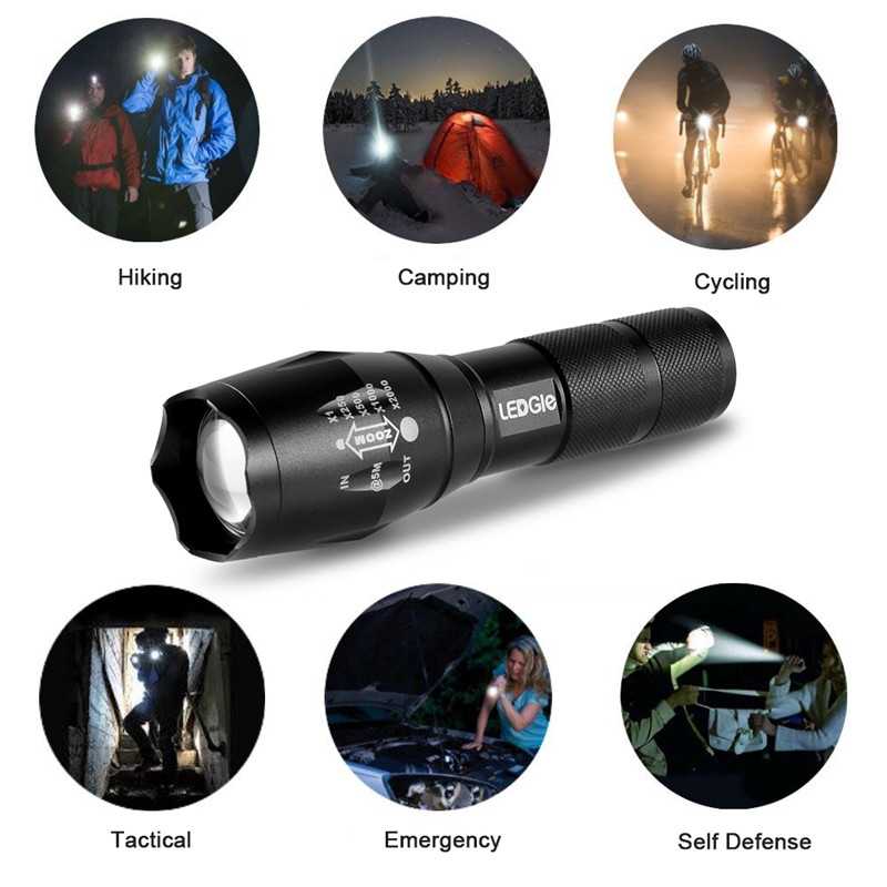 Zoomable Waterproof Electric Torch Flashlights