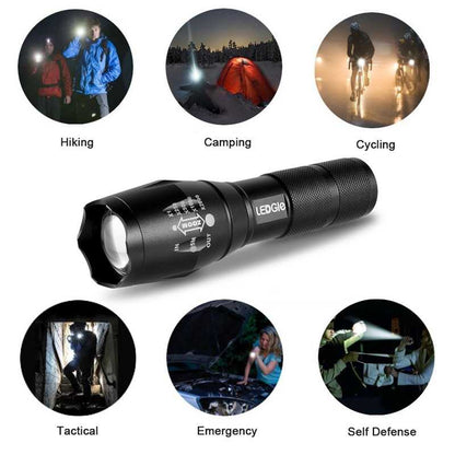 Zoomable Waterproof Electric Torch Flashlights