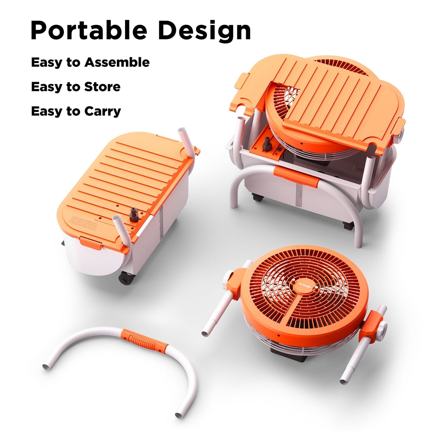 (Open Box) AirSupply MS12 Portable Mist Fan. 19.200mAh Battery & 2.9-Gallon Tank