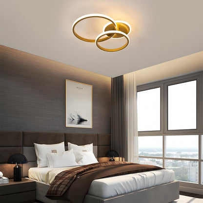 Modern LED Ceiling Lamp. 42W 4700LM Gold Round Chandelier Ceiling Light for Living Room. Bedroom. Dining Room. Office (3000K Warm White)