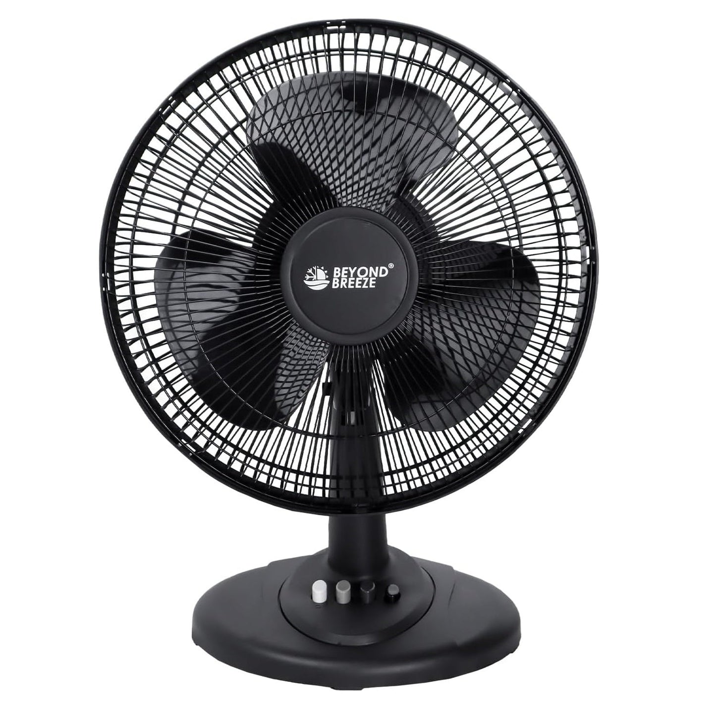 Black Grille 12 Oscillating Table Fan with Adjustable Speed Setting