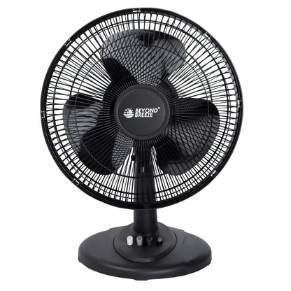 Black Grille 12 Oscillating Table Fan with Adjustable Speed Setting