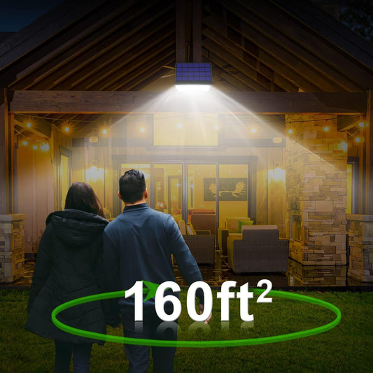 Solar Security Light Outdoor - 108 LED Motion Sensor with 4 Modes & Type-C Charging