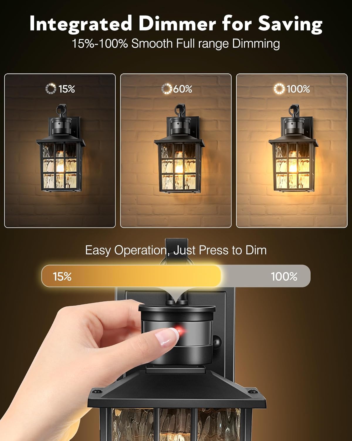 Outdoor Wall Lantern with Motion Sensor. Dusk-to-Dawn Black
