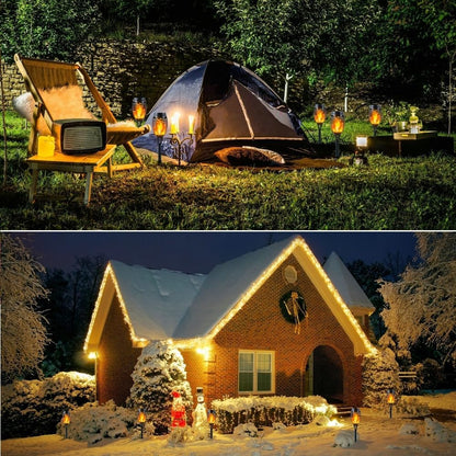 Solar Lights Outdoor Garden – 4 Pack Solar Flame Lights LED Warm Flickering Flames Waterproof Torch Light Garden Ornaments
