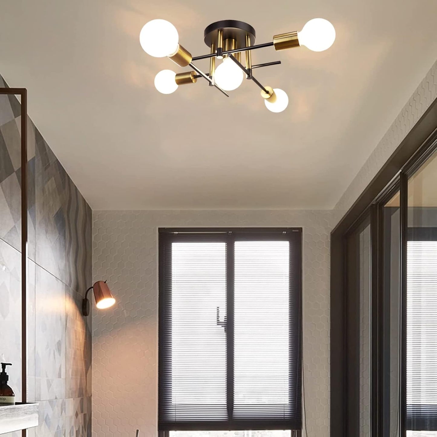 5-Light Industrial Vintage Chandelier – Modern Ceiling Fixture for Bedrooms. Kitchens. Dining Rooms. Lofts. and Offices