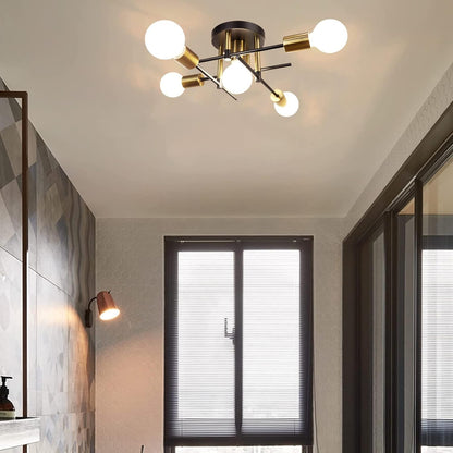 5-Light Industrial Vintage Chandelier – Modern Ceiling Fixture for Bedrooms. Kitchens. Dining Rooms. Lofts. and Offices