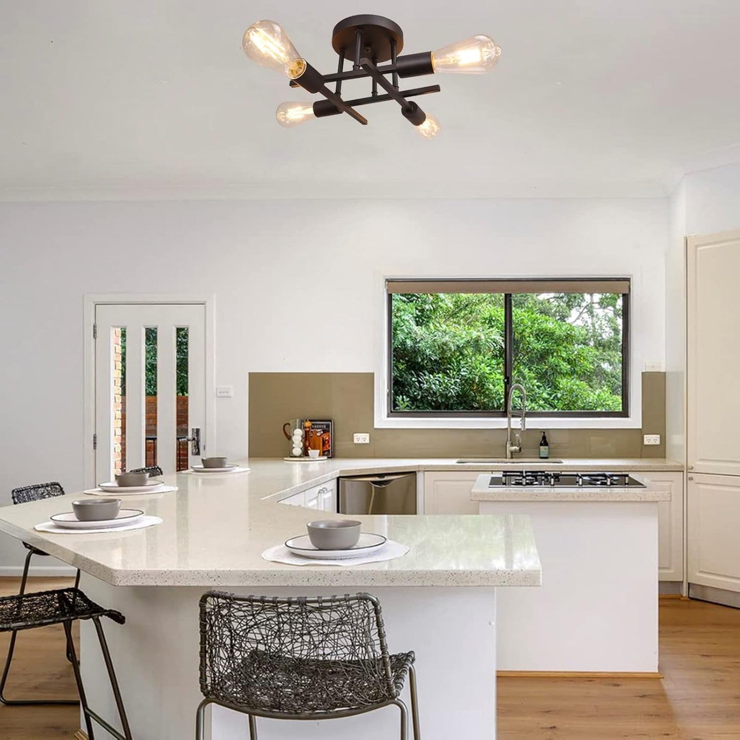 5-Light Industrial Vintage Chandelier – Modern Ceiling Fixture for Bedrooms. Kitchens. Dining Rooms. Lofts. and Offices
