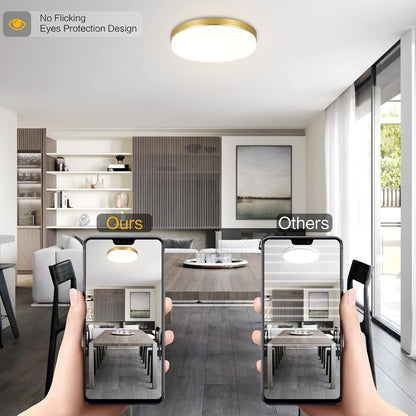 Gold LED Ceiling Light. 36W 4000K Natural White Round Ceiling Lamp 3240LM for Bathroom. Kitchen. Bedroom. Hallway. Utility Room. Laundry. Toilet. Porch. Ø23CM