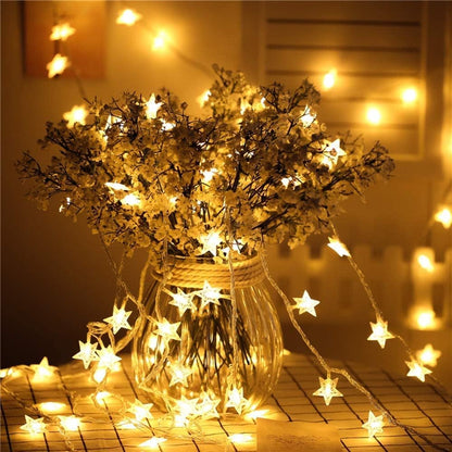 Clerance Sale -LED String Lights. Mains Powered 20 LED Star Christmas Lights with Remote Control 300cm. 8 Modes Fairy Lights for Girls Bedroom. Xmas Lights for Christmas Decoration Indoor Outdoor