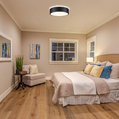 Modern LED Ceiling Light. 24W 4000K Black Metal Flush Mount Lamp 11.8 Inch for Bedroom. Living Room. Kitchen. Bathroom. Hallway. Dining Room. Lounge