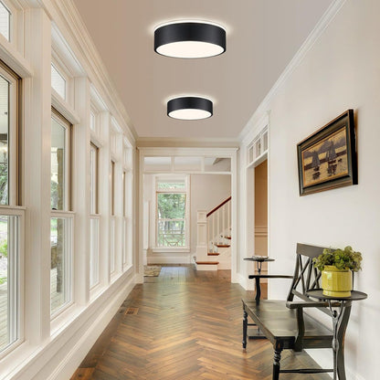 Modern LED Ceiling Light. 24W 4000K Black Metal Flush Mount Lamp 11.8 Inch for Bedroom. Living Room. Kitchen. Bathroom. Hallway. Dining Room. Lounge