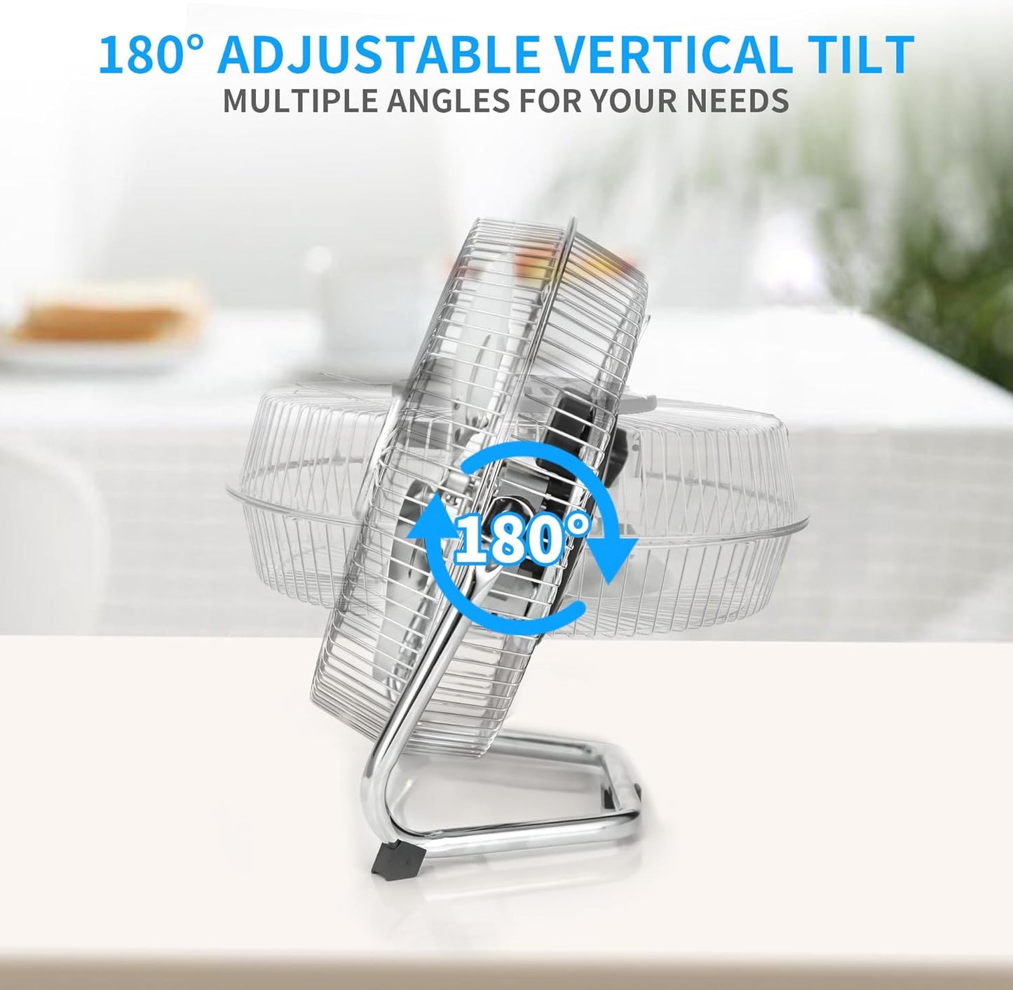 Lightweight 9 All Metal Table Fan with Adjustable Tilt