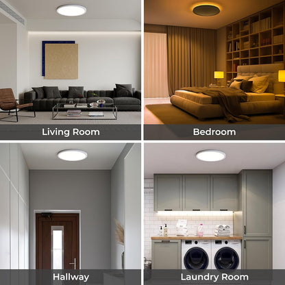 18W Dimmable LED Ceiling Light with Remote. Adjustable 22cm Round Lamp