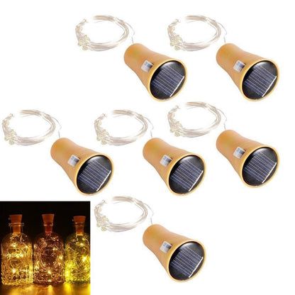 Guirlande Lumineuse Solaire Bouchon LED pour bouteille (Lot de 6)
