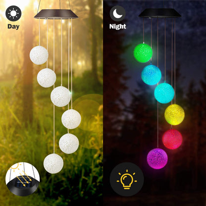 Garden Solar Hanging Ball Wind Chimes