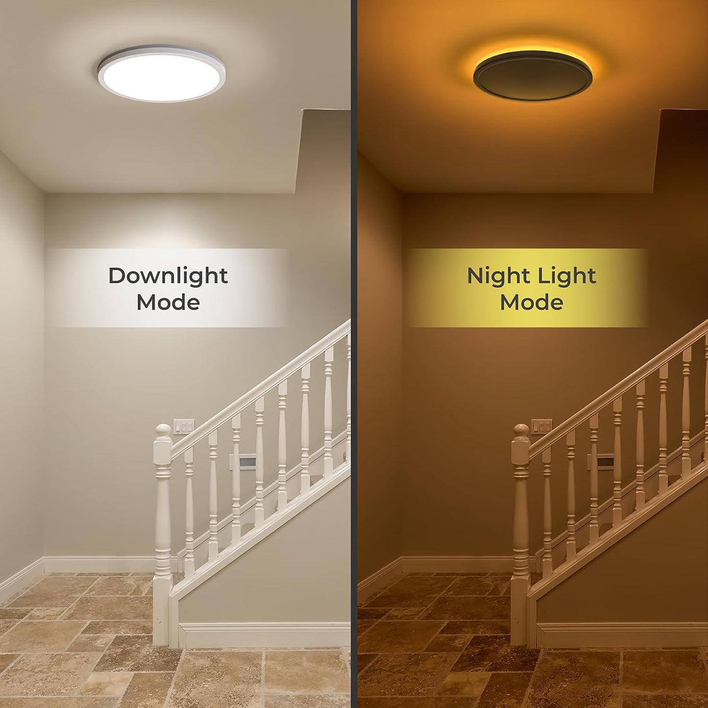 18W Dimmable LED Ceiling Light with Remote. Adjustable 22cm Round Lamp