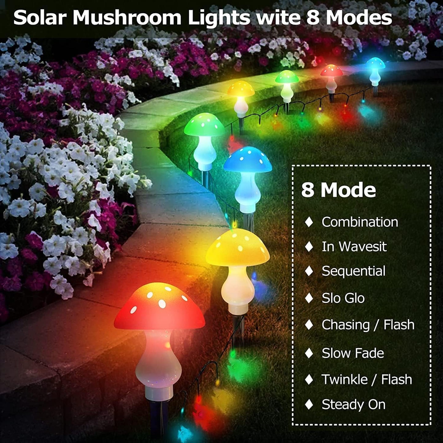 Solar Mushroom Fairy Lights