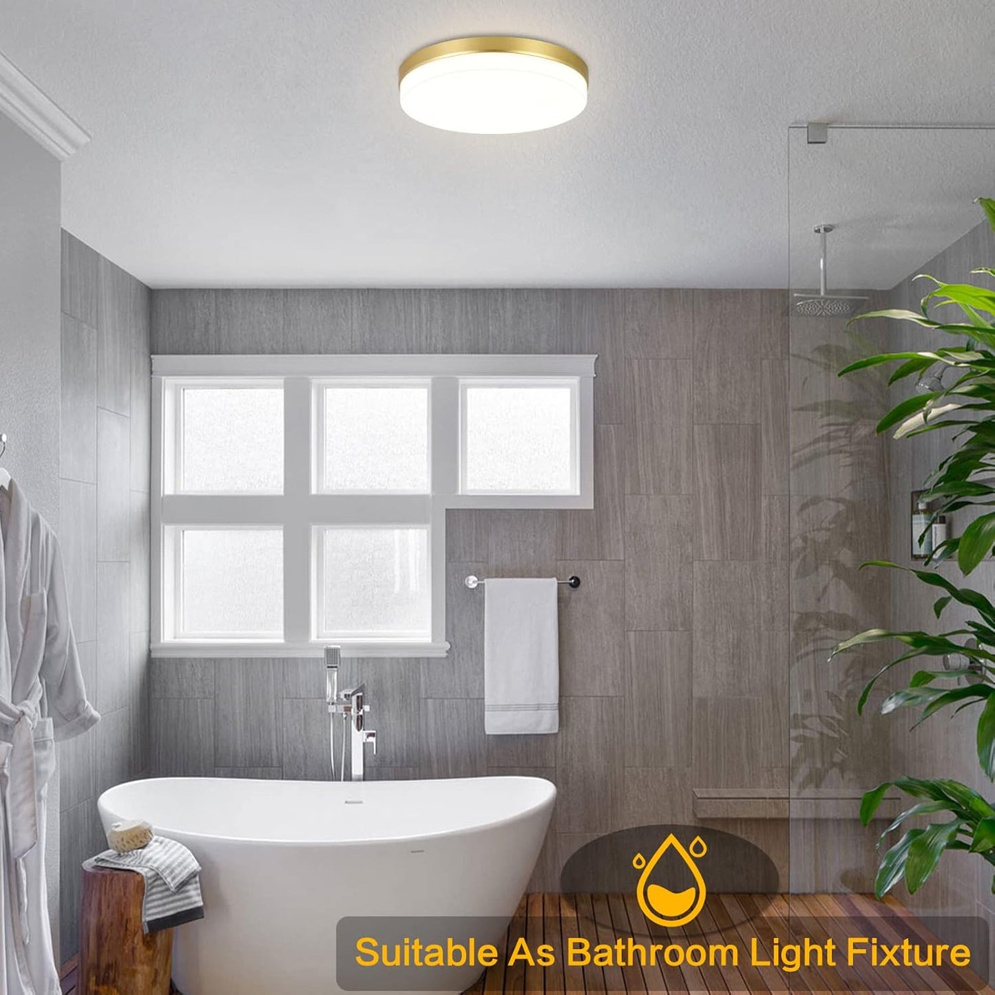 Gold LED Ceiling Light. 36W 4000K Natural White Round Ceiling Lamp 3240LM for Bathroom. Kitchen. Bedroom. Hallway. Utility Room. Laundry. Toilet. Porch. Ø23CM