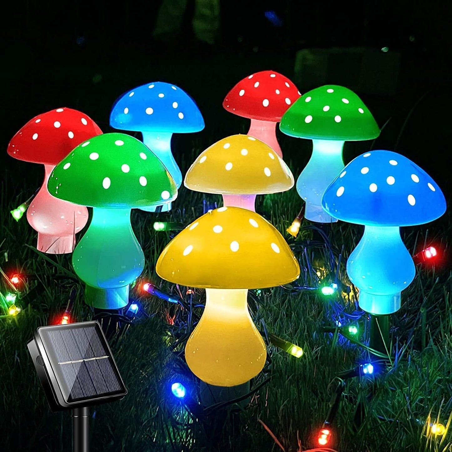 Solar Mushroom Fairy Lights