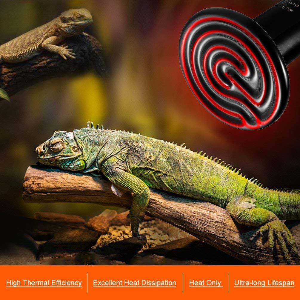 100W E27 Infrared Terrarium Reptile Heat Lamp for tuertles. turtles