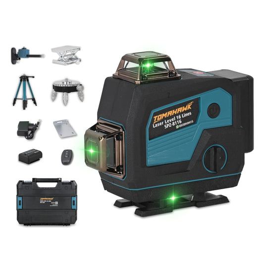 Laser Level - 16 Lines. 4x360° 4D Green Cross. Self-Levelling - SPZ-8116-16