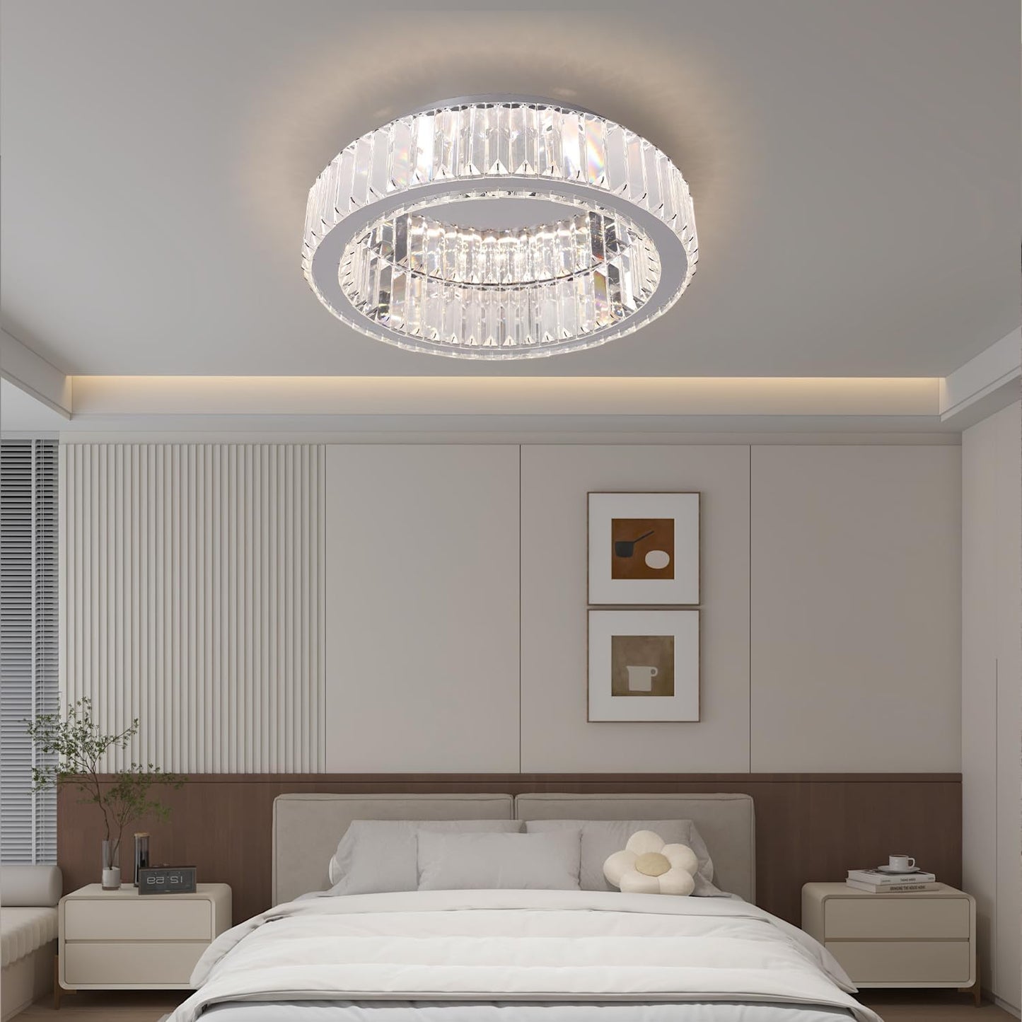 Crystal LED Ceiling Light Modern Flush Mount Chandelier Lamp