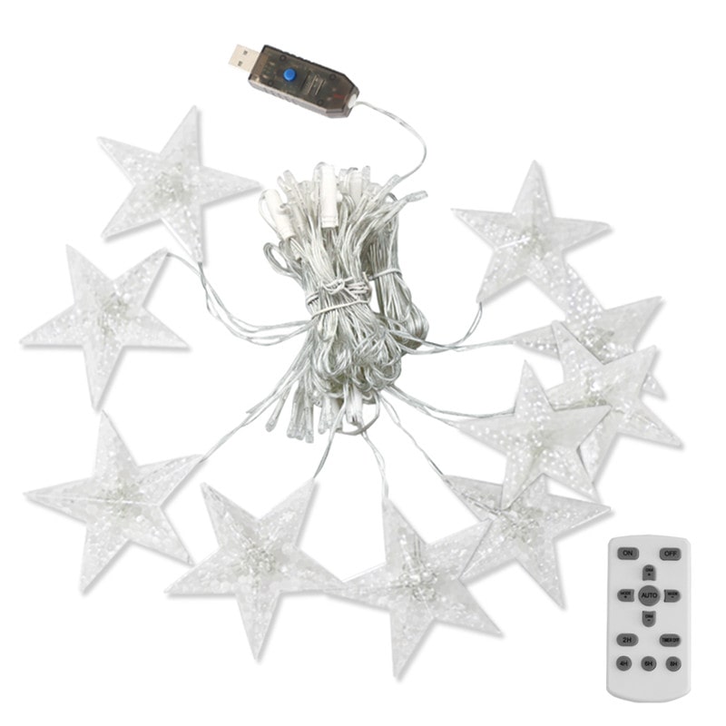 6W 8 Modes Detachable Waterproof Star Window Curtain Lights