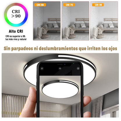 27W Modern Ceiling Light LED. 40cm Black LED Dimmable Ceiling Lights Fixtures with Switch Control. Square Flush Mount Ceiling Lamp for Living Room