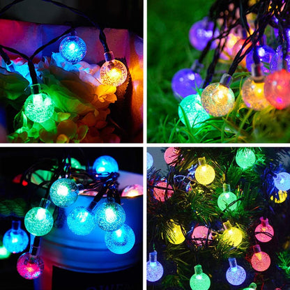 59Ft 100 LED Solar Globe String Lights – Multicolour. Waterproof. 8 Modes