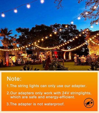 65.5ft Outdoor String Lights with Remote & Dimmable LEDs