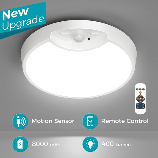 Rechargeable 7.5 Motion Sensor Ceiling Light. Remote