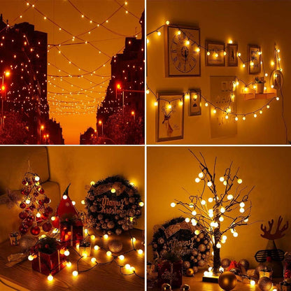 60 LED Solar Globe Fairy Lights – Warm White. Waterproof