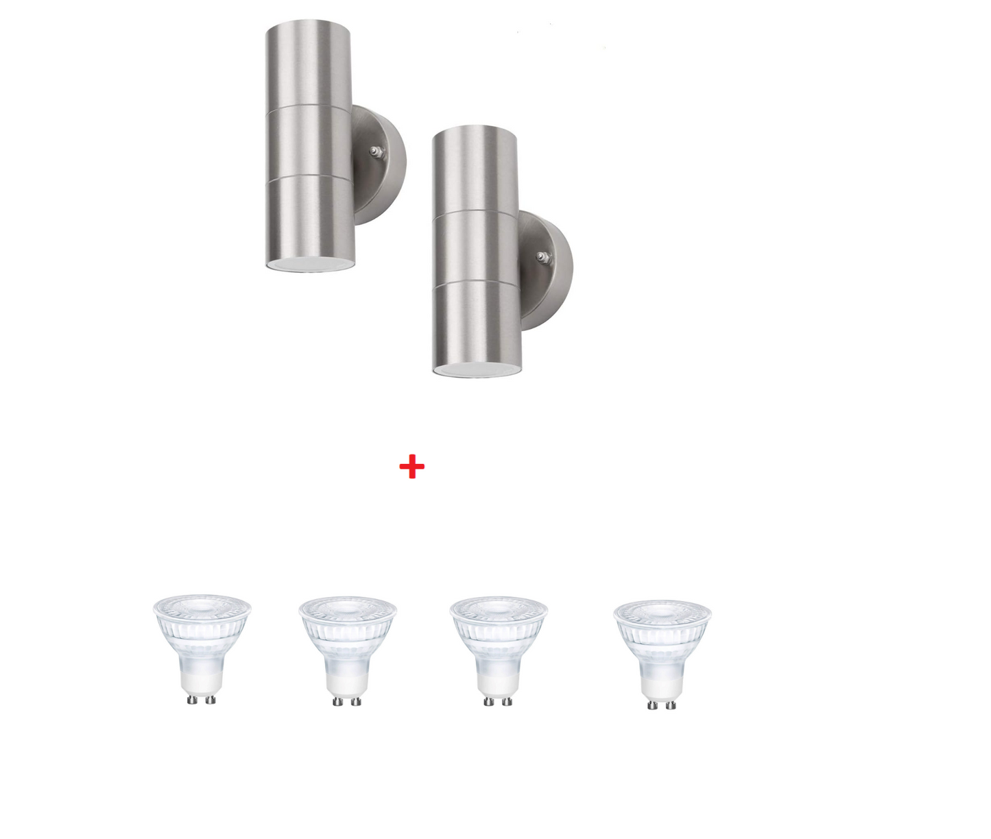 Modern Outdoor Up Down Wall Light – Stainless Steel. IP65 Waterproof. Mains Powered Exterior Sconce for Porch. Patio. or Garage