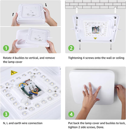 24W Square LED Ceiling Light. IP44. 5000K Daylight