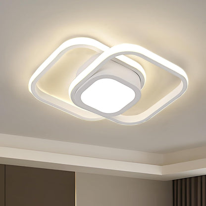 32W LED Ceiling Light. 4000K Neutral White. Modern Double Square Aluminum Ceiling Light