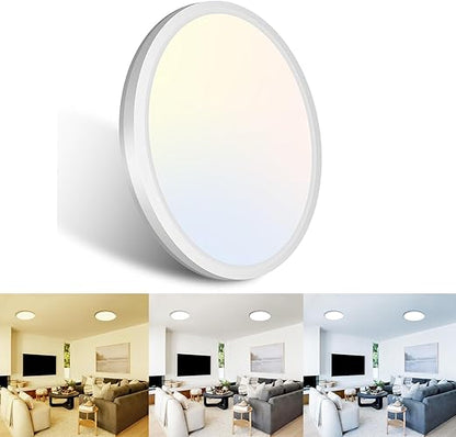 15W Flush Mount LED Ceiling Light – Brushed Nickel. 3 CCT