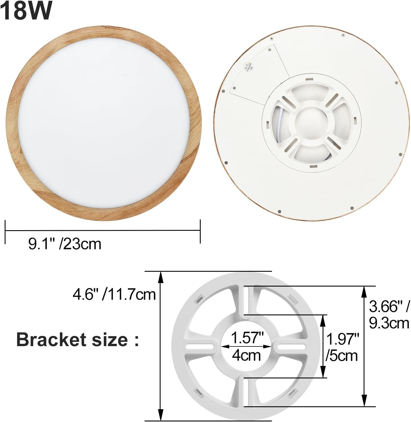 LED Ceiling Light. 12W Wood Grain Flat Small Round Nordic Flush Ceiling Light for Bedroom Living Room Kitchen Bathroom Lights