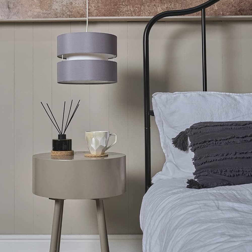 Modern 2 Tier Ceiling Light Shade in a Grey Finish | Pendant Lights. Home Décor & Improvement Essential