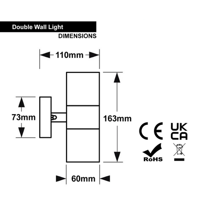Modern Outdoor Up Down Wall Light – Stainless Steel. IP65 Waterproof. Mains Powered Exterior Sconce for Porch. Patio. or Garage