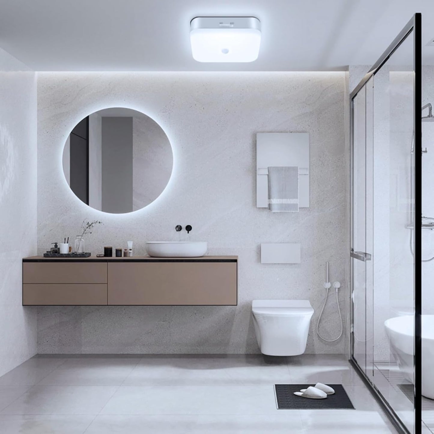 Rechargeable Motion Sensor Ceiling Light. 500LM. Waterproof LED
